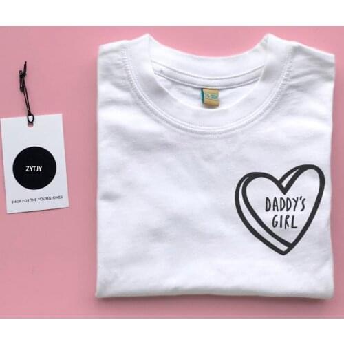 Daddys Girl heart pocket Kids tshirt Boy Girl t shirt For Children Toddler Clothes Funny Tumblr Top Tees Drop Ship CZ-7