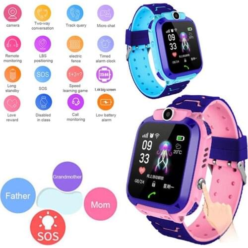 Kids Smart Watch Phone Children Wristband GSM SIM Unlocked Phone Two-Way Calling LBS Location SOS Call Boys Girls Gifts