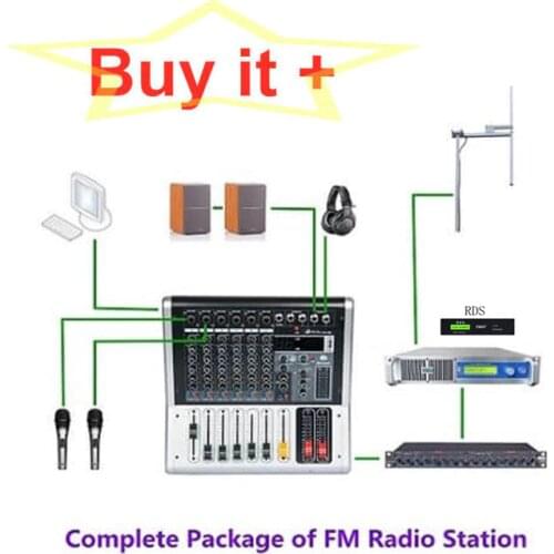 1500W FM Transmitter +1-Bay + 50 meters with Connector With Digital Rds Encoder Complete Package (Total 11 Sets of Equipments )