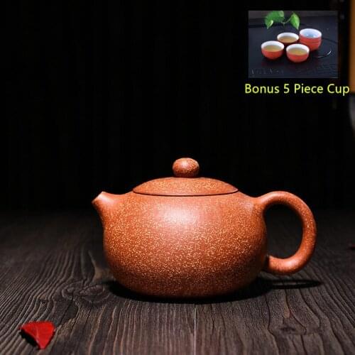 Yixing Purple Clay Tea Pot Genuine Hand Made Dragon Blood Sand Xi Shi Pot Kung Fu Teapot Bonus 5 Piece Cup Tea Set Free Shipping