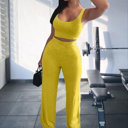 Sexy Sling Navel Exposed Tube Top Flared Legs Pants Set Women Comfortable U Neck Slim Crop Top High Waist Vest Sporty Pants Set