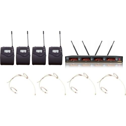 Condenser microphone UHF Wireless 4 Headset Cordless Microphone mic System Free Shipping
