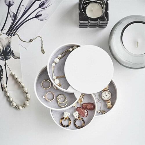 Jewellery Storage Box 360° Roll Storage Case Jewelry Organiser Necklace Earring Gift Box Portable For Travel Home Most Room
