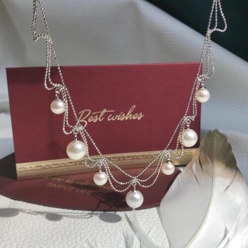 Beautiful 925 Sterling Silver Necklace Findings Jewelry Base Settings Mountings Parts for Akoya Edison Pearls, Coral, Jade