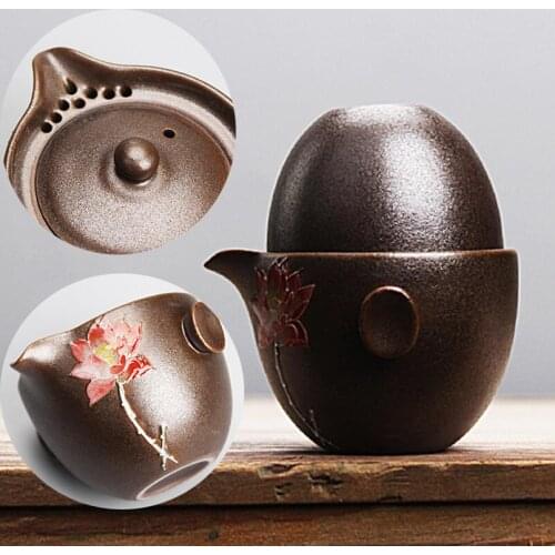 Chinese Travel Creative 1 Pot 1 Cups Porcelain Teapot Sets Kung Fu Tea Set Ceramic Portable Teacup Gaiwan Kettle Tea Cups Mug