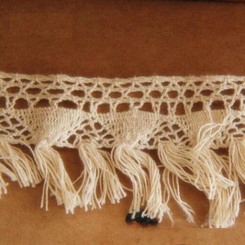 Hot high quality 100% cotton tassel laciness 4.5cm wide, 5yards/lot Cotton fringe lace trim diy handmade accessories X390