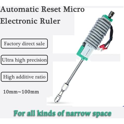Linear Displacement Sensor Electronic Ruler Automatic Reset KTR Type 10-100mm Miniature Spring Transducer Scale Milling Lathe
