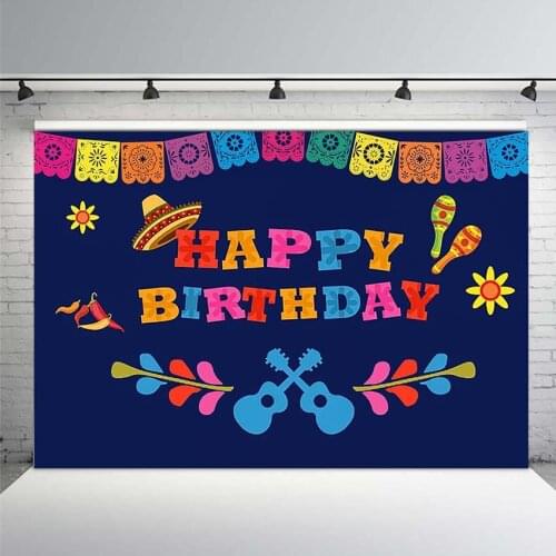 Mexico Fiesta Theme Backdrop Coco Birthday Party Photography Background Party Supplies Banner Fiesta Event Decoration