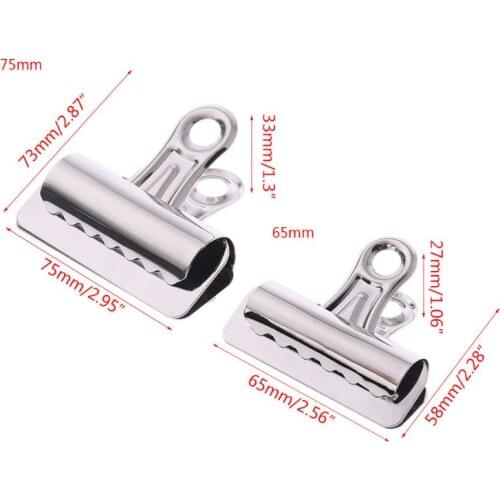 1PC Metal Bulldog Clips Paper Letter Document Ticket File Binder Grip Clip Kitchen Food Storage Sealing Clamp 65mm 75mm