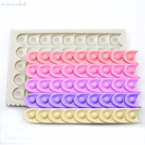 Minsunbak Rainbow Birthday Cake Decoration Tools DIY Chocolate Biscuit Baking Mold Food Grade Silicone