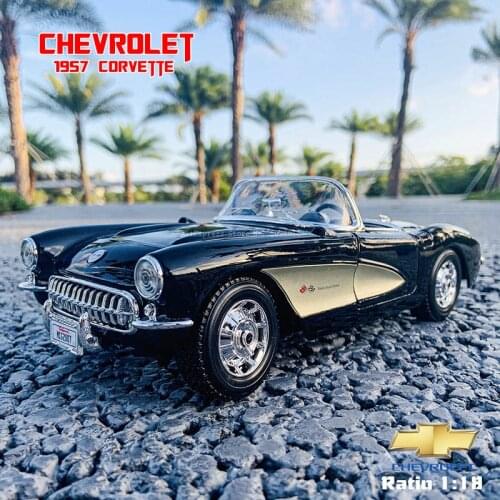 Maisto 1:18 1957 Chevrolet Corvette Die casting Alloy Car Model Classic Decoration Collection gift