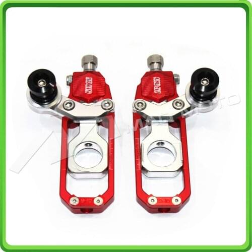 Motorcycle Chain Tensioner Adjuster with bobbins fit for HONDA CBR 600 RR CBR600RR 2005 2006 2007 2008 2009 2010 Red & Silver