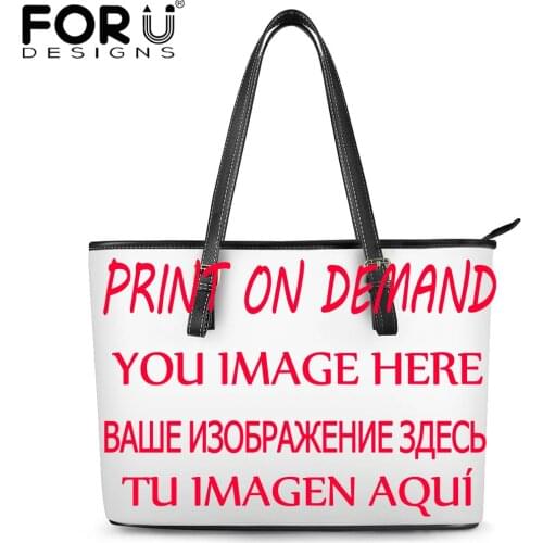 Forudesigns New Women Shoulder Tote Handbag Customize Image/Logo Luxury PU Hand Bag Lady Storage Bag With Zipper bolsa feminina