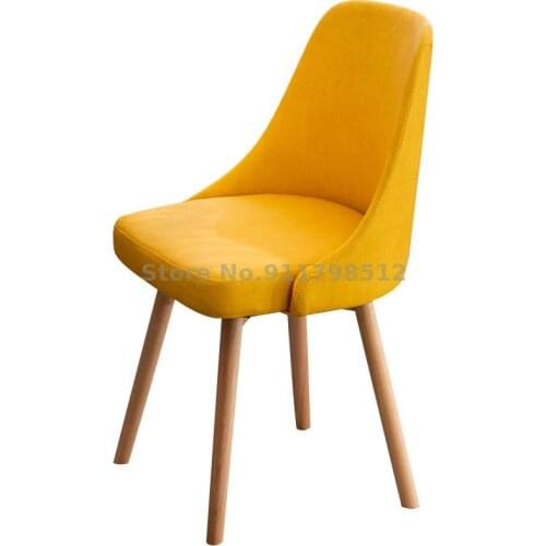 Dining chair Nordic backrest chair simple modern home study bedroom desk makeup chair restaurant solid wood dining table and sto