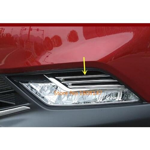 Car body head front fog light lamp frame sticker styling ABS Chrome cover trim panel 2pcs For Nissan Qashqai j11 2016 2017 2018