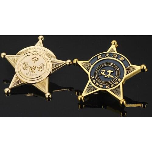 Custom military badge high quality five-pointed star shape metal badges