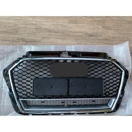 Car Front Bumper Grill Center Grille for Audi A3/S3 8V 2017 2018 2019 (Refit for RS3 Style) Car Front Bumper Grille