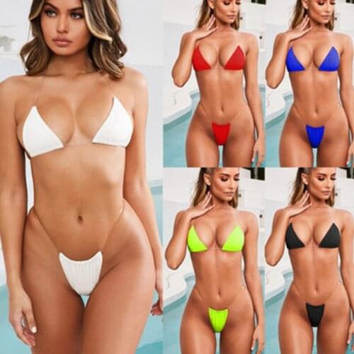 Sexy Swimwear Women 2020 Micro Bikini Thong Brazilian Bikinis Set G-string Swimsuits Swim Suit Beach Wear 2 Piece Bathing Suits