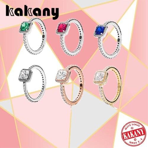 High Quality 100% S925 Sterling Silver Rose Gold Eternal Elegance Ring In Six Colors. Original Diy Jewelry Suitable For Women