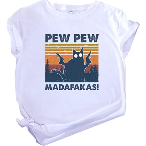 Plus Size 100%Cotton TShirt Women Lovely Cat Print Women T-shirts O Neck Short Sleeve Tees Summer T-Shirt Oversize Pink Tops