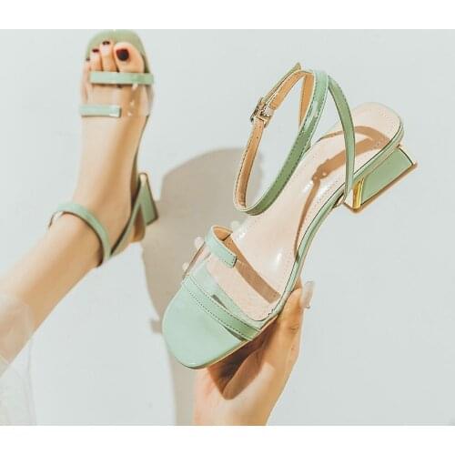 Tide Sandals Female Fairy Wind 2021 Summer New Korean Version Of The Belt With Thick Heel Sandals