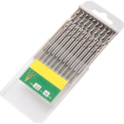 10pcs Electrical 3mm High-speed steel twist drills Full-grinding white Hand drill for Drill High quality drilling fast