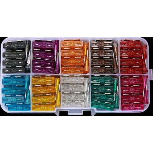 100PCS Car Fuses 2A 3A 5A 7.5A 10A 15A 20A 25A 30A 35A with Box Clip Assortment Auto Blade Type Fuse Set Medium-sized Truck Tool