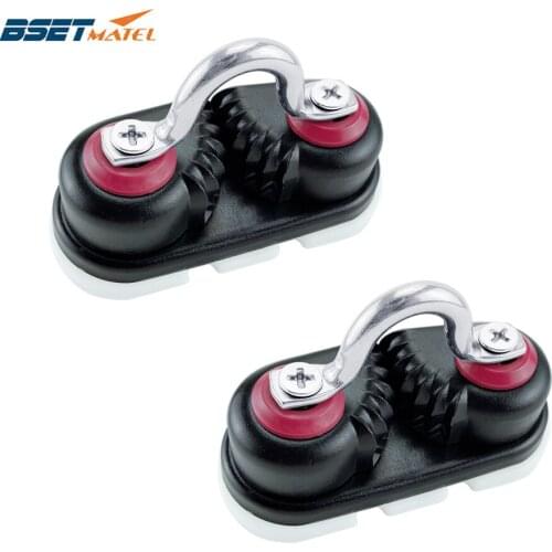 2X Anodized Aluminium Cam Cleat with Leading Ring Boat Rope cleat Matic Fairlead Marine Sailboat Kayak Dinghy Pilates Accessory