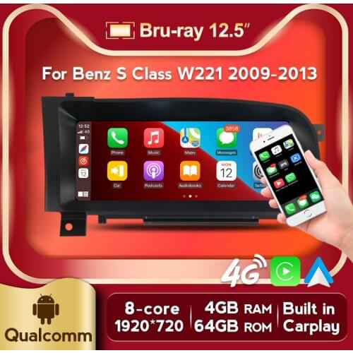 4G+64G car audio radio gps navigation For Mercedes BENZ S W221 W216 CL 2006-2013 8 core multimedia with carplay 4G SIM