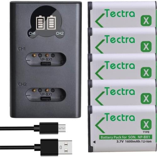 5pc 1600mAh NP-BX1 npbx1 np bx1 Camera Li-ion Battery+LED Dual Charger for Sony FDR-X3000R RX100 AS100V AS300 HX400 HX60