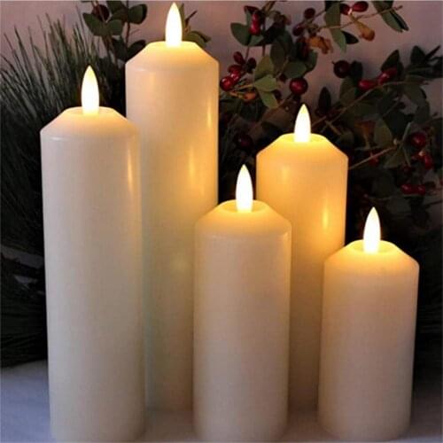Flameless Candles Lamp Candles Eye-catching Decorative Safe to Use Outdoor LED Large Pillar Candle for Festival