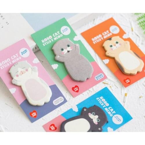 YYDS Cute Cat Series Sticky Note Student Message Sticker N Times Memo Pad Scrapbooking School Stationery