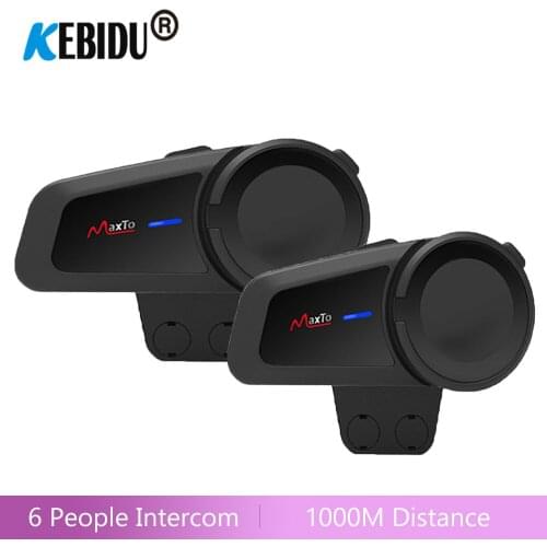 2PCS M2 Bluetooth Intercom Motorcycle Helmet 6 Riders Bluetooth 5.0 FM radio intercomunicador moto Compatibility Any Headphone