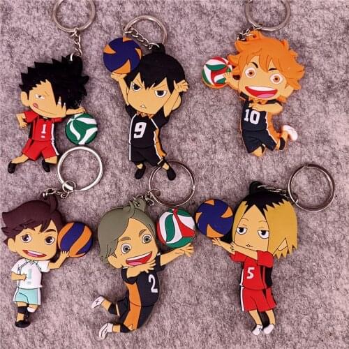Anime Haikyuu PVC Keychain Hinata Oikawa Tooru Figure Pendant Key Chain Volleyball Boy Key Ring Fans Collection Key Holder Gift