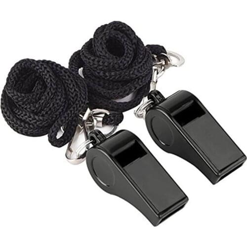 Black Medium Plastic Whistle Outdoor Coach Whistle Referee Medium Hanging Neck Whistle Lifesaving Equipment Soccer Game Coach