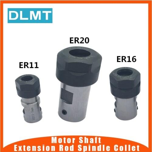 CNC Milling Boring Grinding Motor Shaft ER16 Collet Chuck 5MM 6MM 8MM 10MM Extension Rod Spindle Collet Lathe Tools Holder Inner