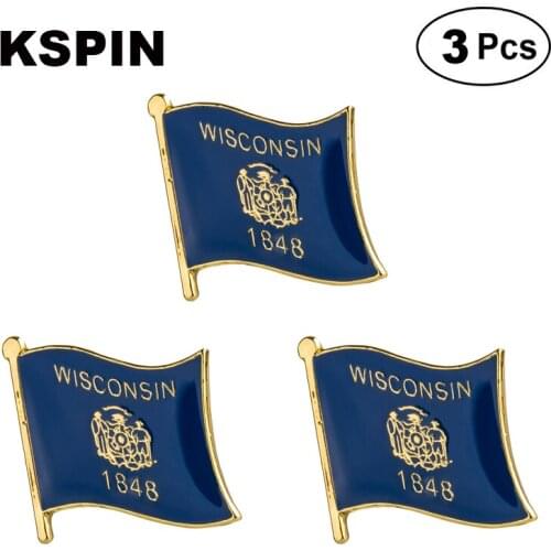 U.S.A Wisconsin Lapel Pin Brooches Pins Flag badge Brooch Badges