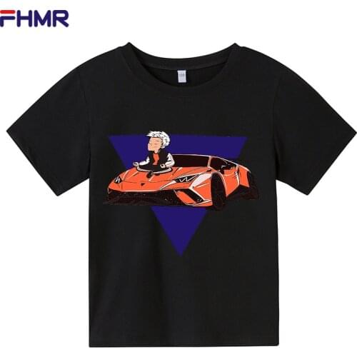 Boy top Summer casual girl T-shirt streetwear Kawai Merch A4 Lamba print T-shirt Korean shirt Harajuku short-sleeved Sportwear