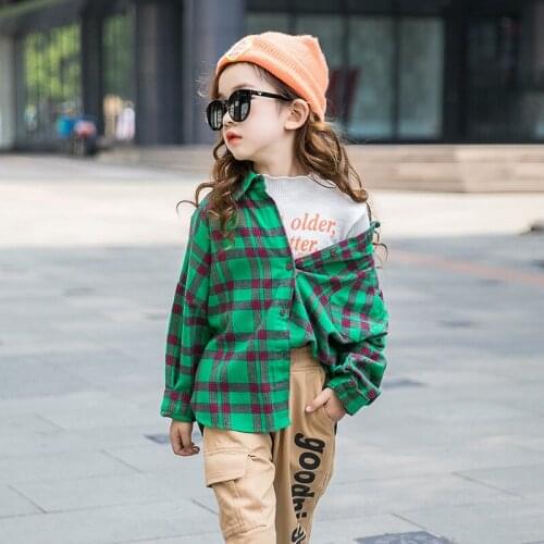 Green Plaid Shirts for Kids Girls 8 10 12 years