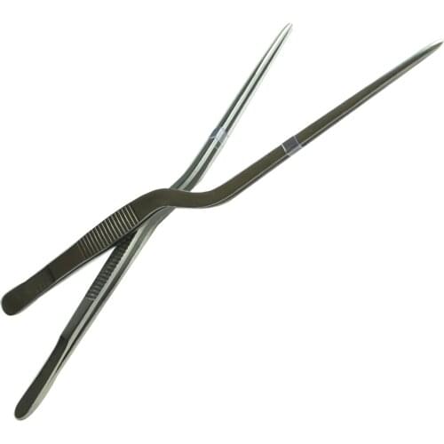 2Pcs/Lot Dental Oral Stainless Steel Curved Tweezers Ear Nose Clip Total Length 7.87inch Makeup Cosmetic Tools Health Care Devic