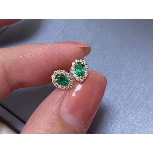 Emerald Earring Natural And Real Emerald Earring 925 sterling silver Fine jewelry For men women