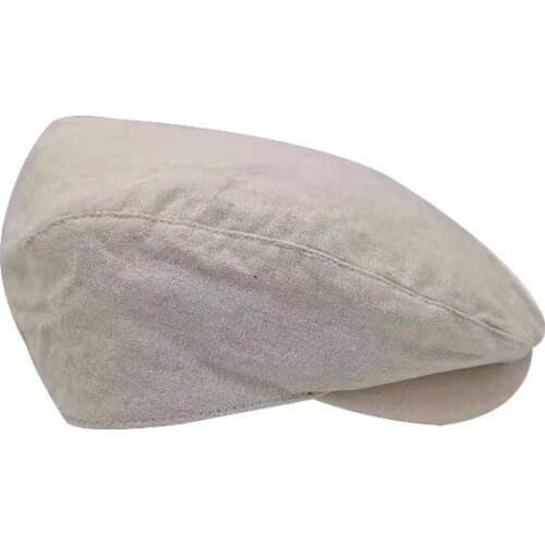 White Solid Cotton Men Beret Cap Adjustable Hats Men Cowboy Hat Golf Driving Summer Flat Cabbie Newsboy Caps