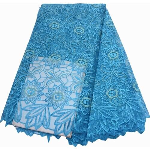 Blue african lace fabric 2019 high quality lace fabric with stones latest tissue african fabric french nigerian lace fabric