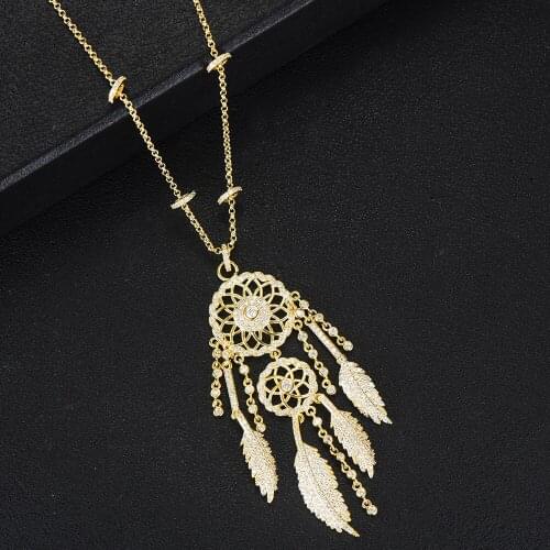 LARRAURI 2020 Fashion Jewelry Vintage Dreamcatcher Necklaces Handmade Dream Catcher Necklace Gift For Girlfriend