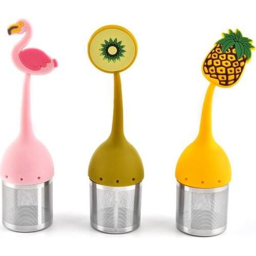 Cute Flamingo Tea Strainer Pineapple Tea Bags Silicone Loose-leaf Herbal Tea Infuser Filter Diffuser Teaware