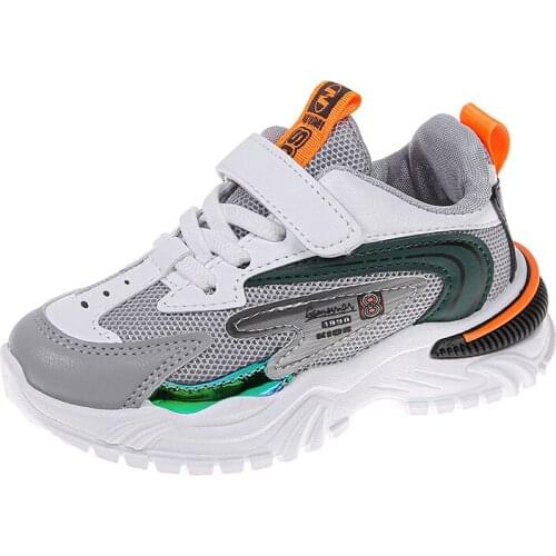 Fashion Boys Girls Running Shoes Non-slip Spring Autumn 2021 New Breathable Air Mesh Sports Shoes Sneakers Hot All-match 26-37