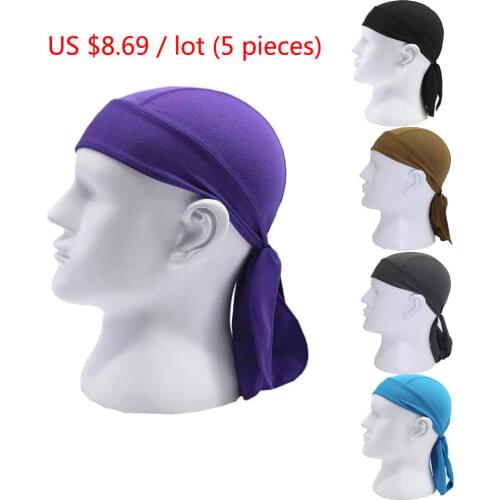 5 unit Men Cycling Pirate Cap Outdoor Sport Bandanas Pure Color Motor Cycle Head Scarf Ciclismo Balaclava Bicycle Bike Headwear