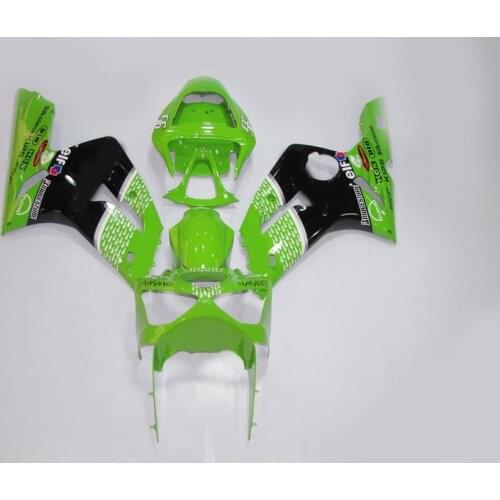 Injection mold Motorcycle Fairing kit for KAWASAKI Ninja ZX6R 03 04 ZX6R 636 2003 2004 green black Fairings set +gifts SQ73