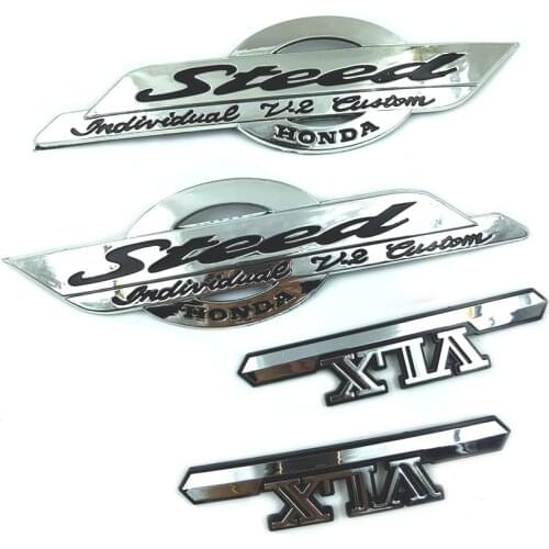 Motorcycle Stickers Chrome Motorbike Fuel Gas Tank Emblem Badge Decals for Honda Steed 400/600 VLX 400/600