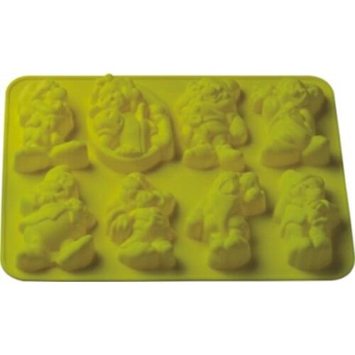 New Snow White and the seven dwarfs silicone bakeware fondant cake chocolate mold resin clay craft mould